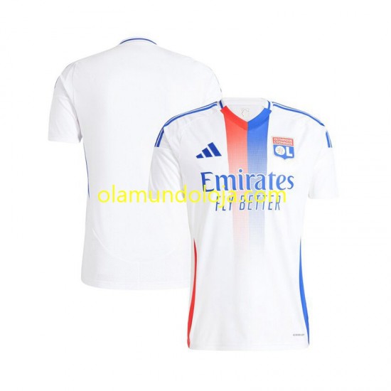 Camisola Olympique Lyonnais Homem Equipamento Primeiro 2024-2025 Manga Curta
